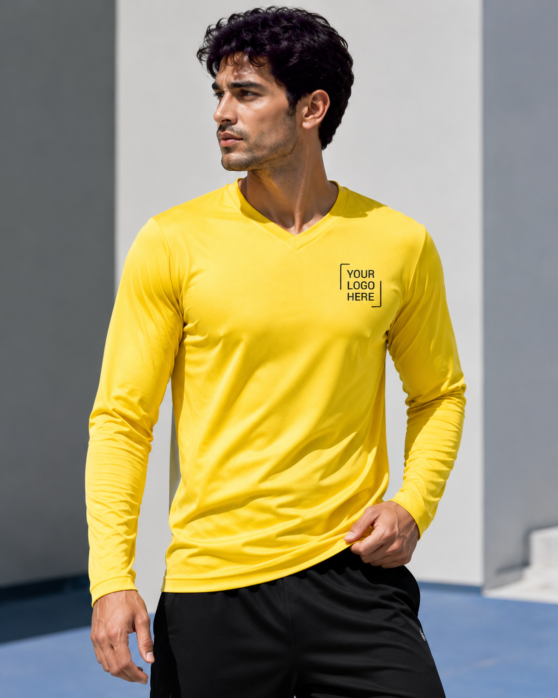 V Neck T-shirt Long Sleeves