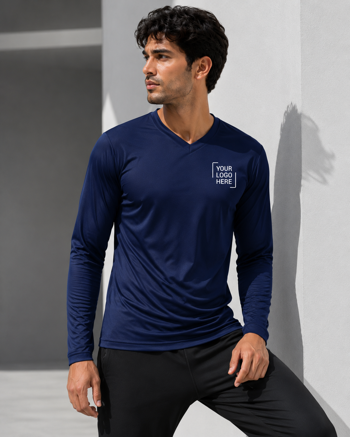 V Neck T-shirt Long Sleeves
