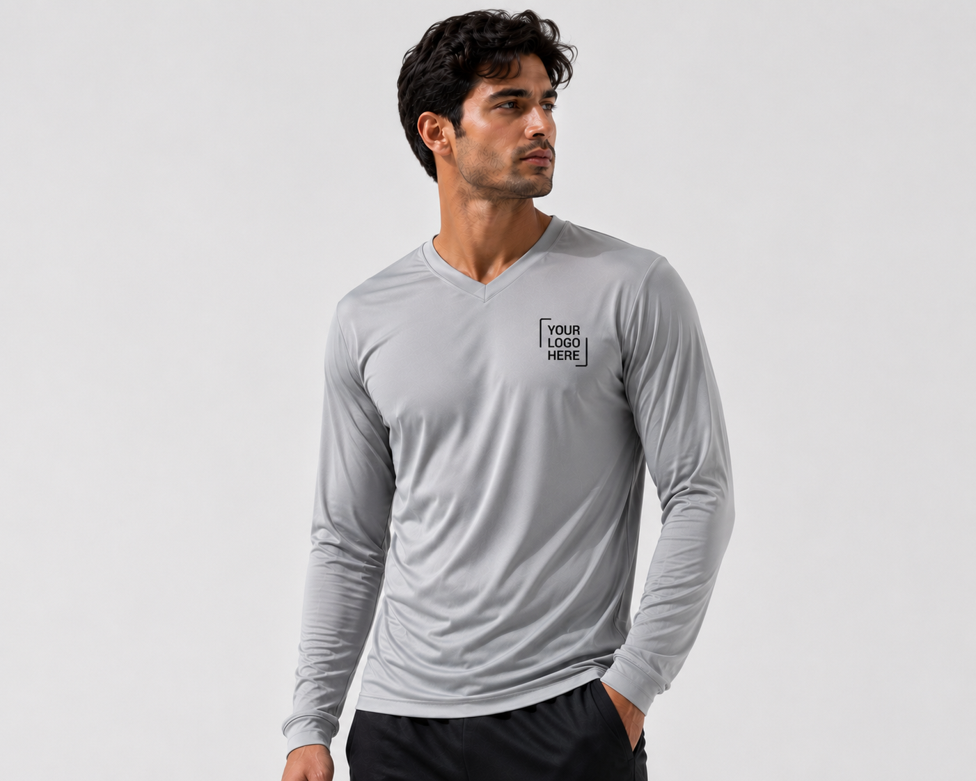 V Neck T-shirt Long Sleeves