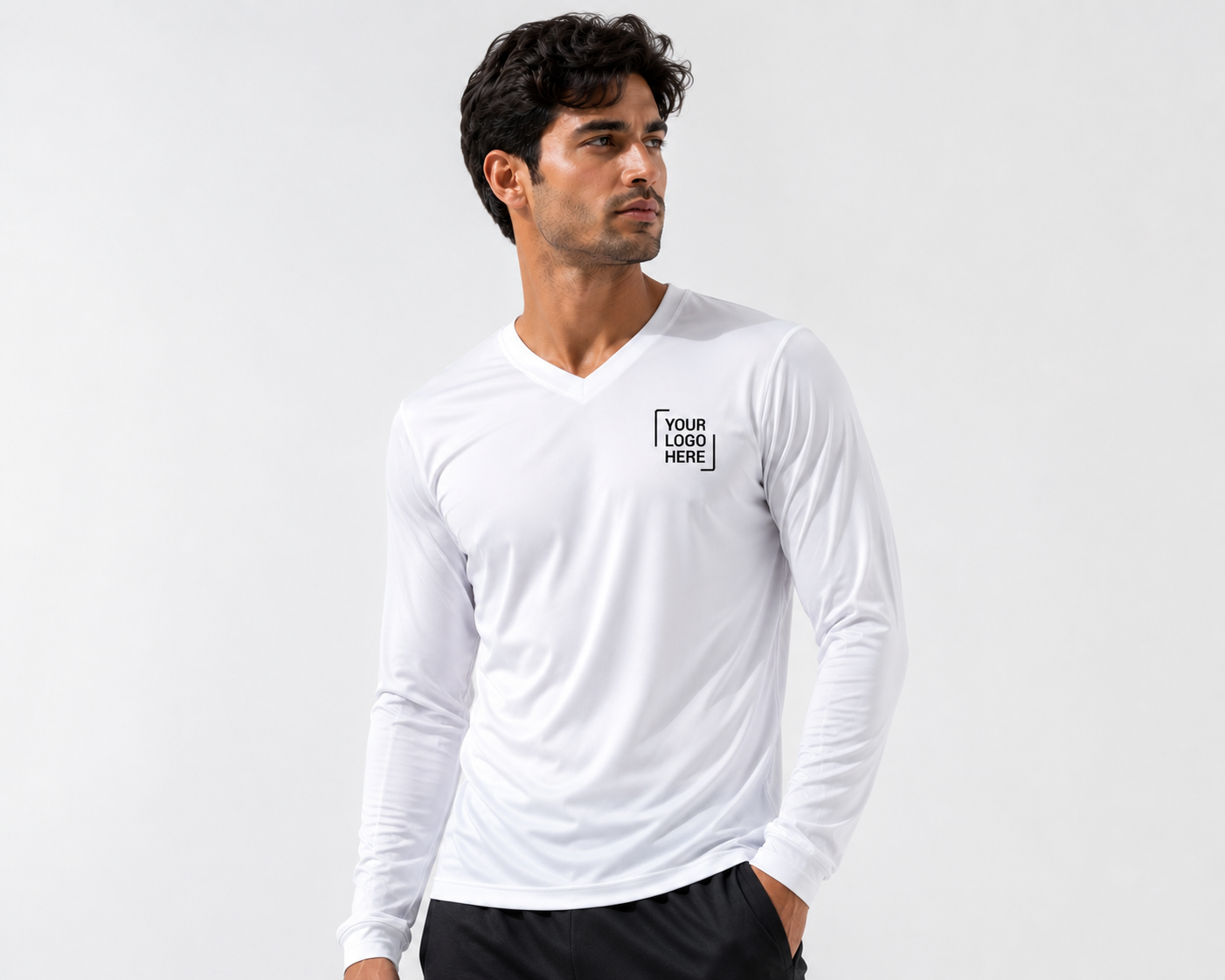 V Neck T-shirt Long Sleeves