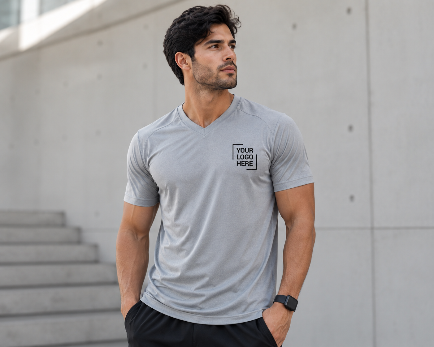 V Neck T-shirt Short Sleeves