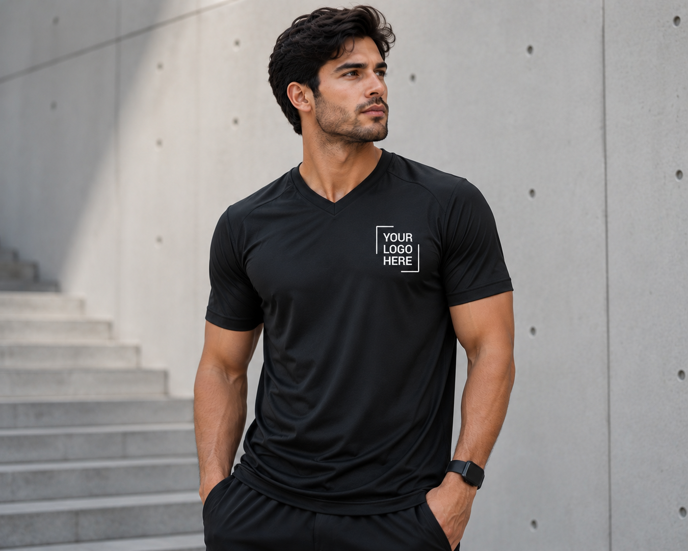 V Neck T-shirt Short Sleeves