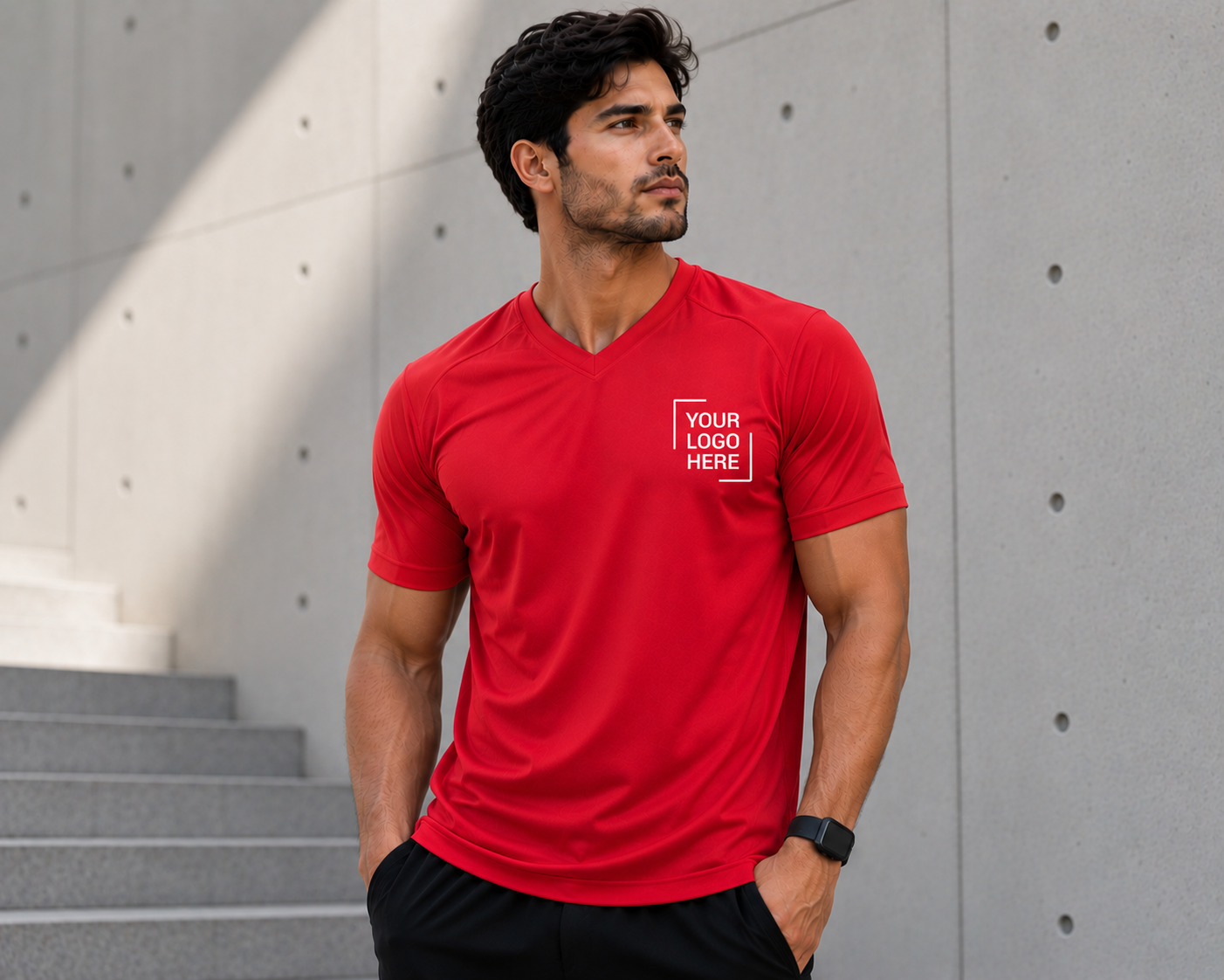 V Neck T-shirt Short Sleeves